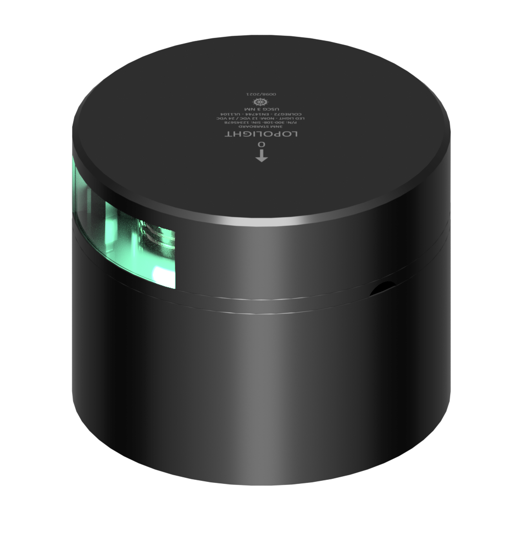 2nm 112,5° Green, Starboard, black w/Conn &CD-base 2nm 112,5° Green, Starboard, black w/Conn &CD-base